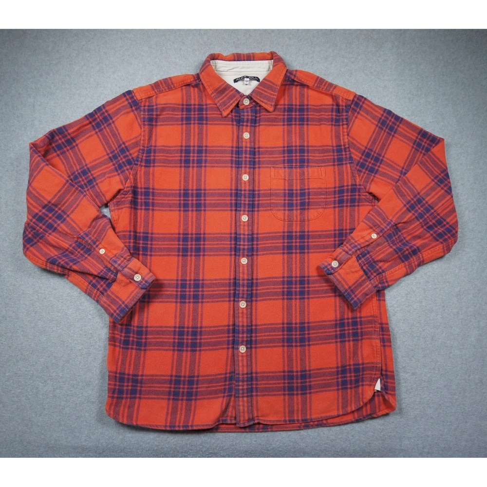 Alex Mill Shirt Mens Large Red Flannel Button Down Long Sleeve Plaid Collared